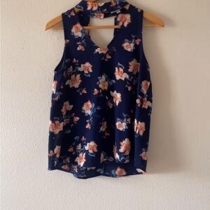Mine Blue and Pink Blouse Elegant Top